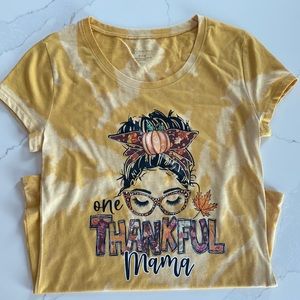 One Thankful Mama Juniors Size 7-9 Bleached Tee